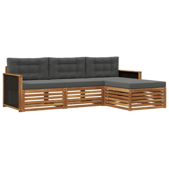 Ensemble de canapés d'extérieur 4 pc naturel et anthracite