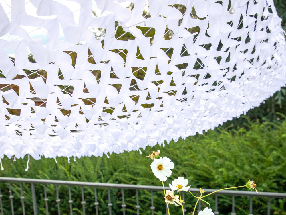 Filet d'ombrage triangulaire polyester oxford, 3,4 m, blanc