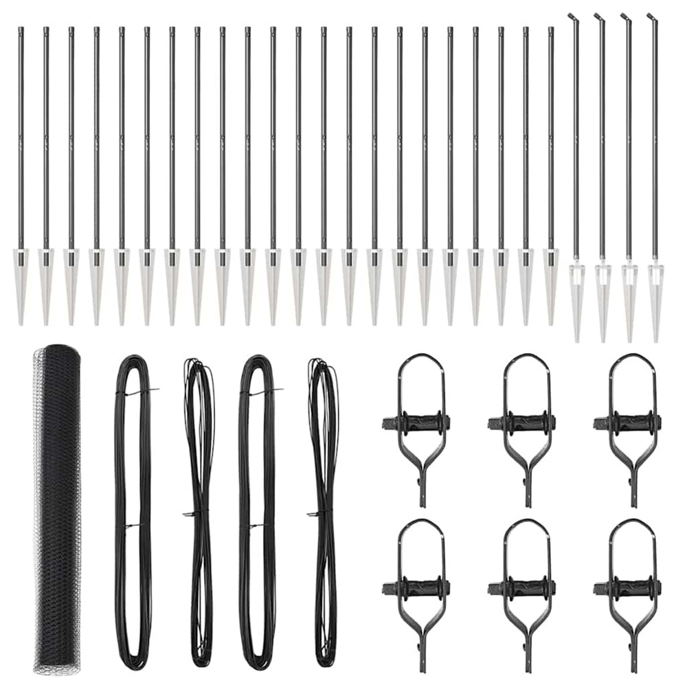 Poteau de clôture. Gris 50 x 1,2 m (maillage de 25 mm)