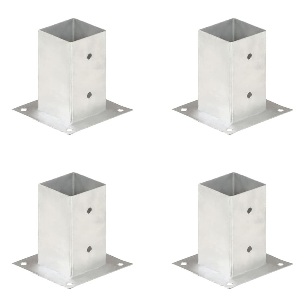 Ancres de poteau 4 pcs métal galvanisé 81 mm