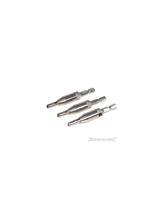 Silverline - forets à centrer pour charnières, 3 pcs - 2, 2,8 et 3,6 mm