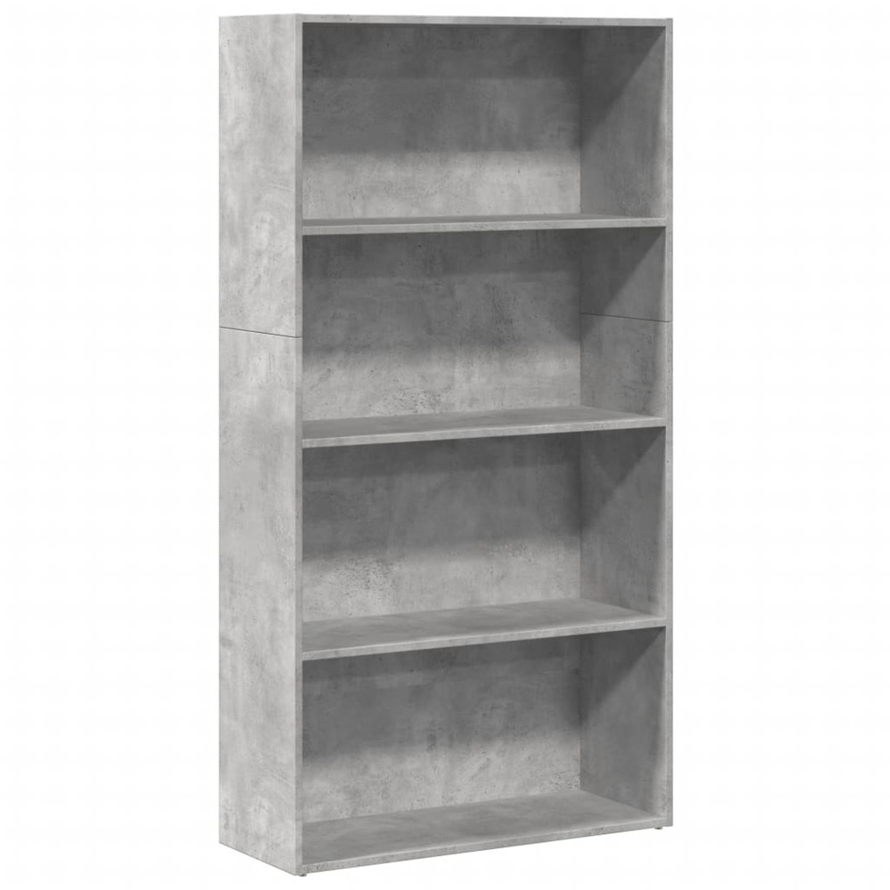 Bibliothèque gris béton 80x30x152 cm bois d'ingénierie