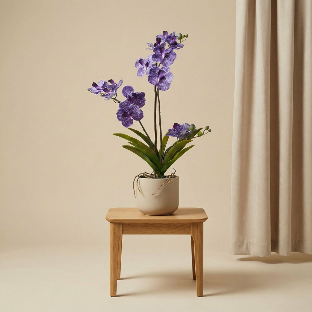 Orchidee vanda violet plante artificielle h60 cm