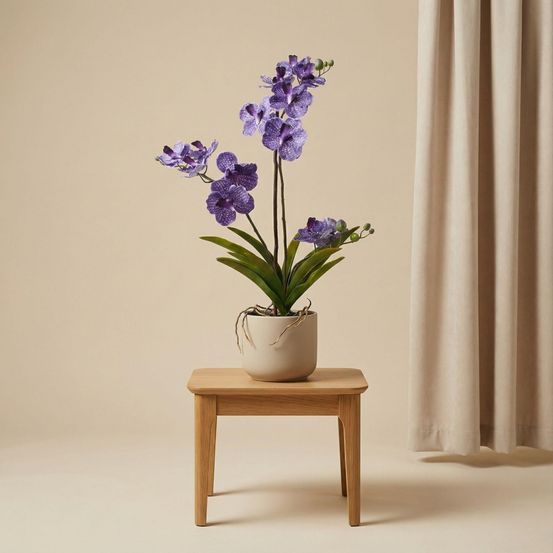 Orchidee vanda violet plante artificielle h60 cm