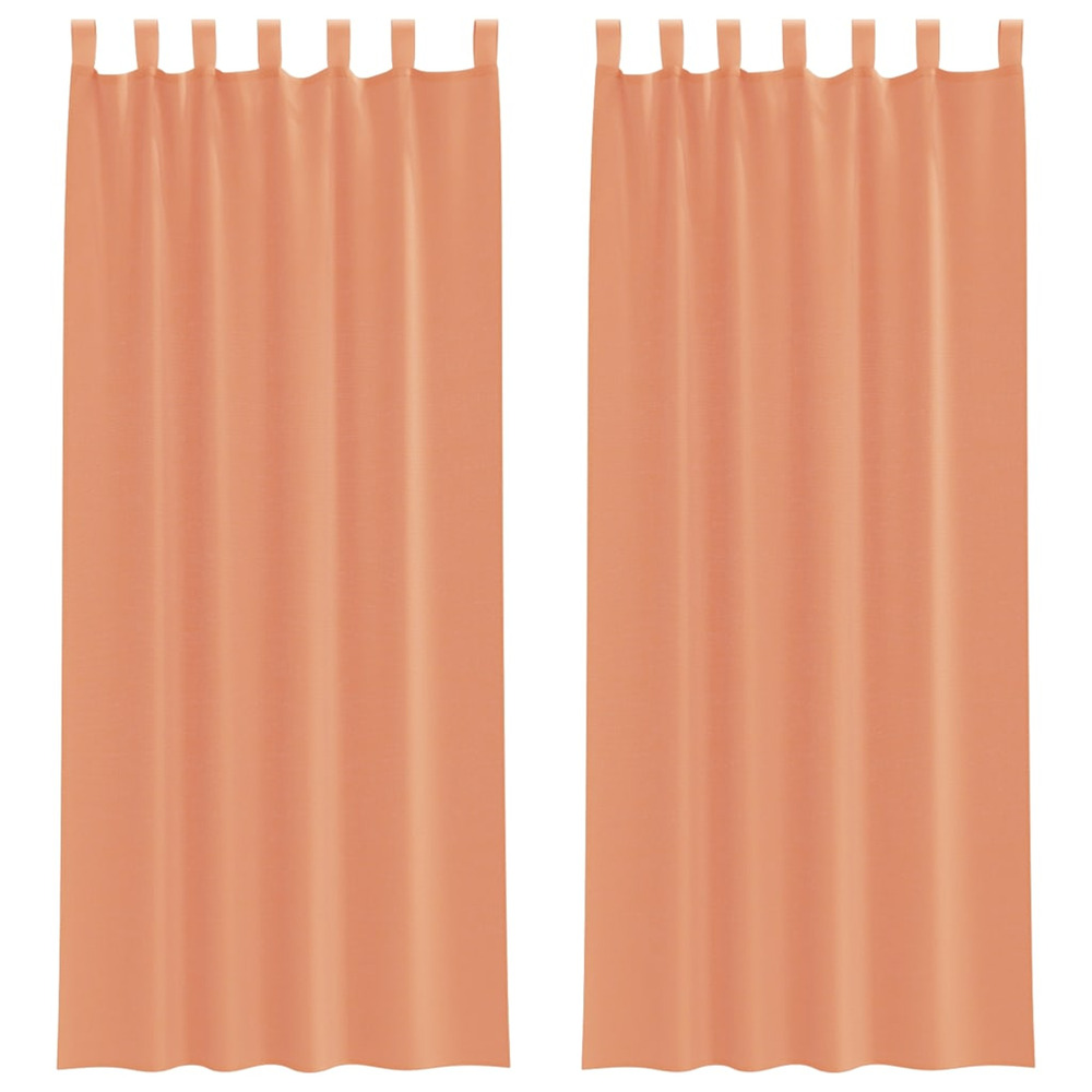 Rideaux en voile avec boucles 2 pcs terre cuite 140x260 cm