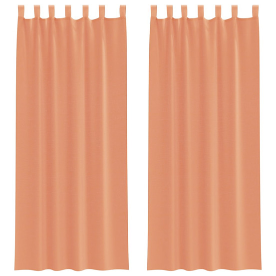 Rideaux en voile avec boucles 2 pcs terre cuite 140x260 cm