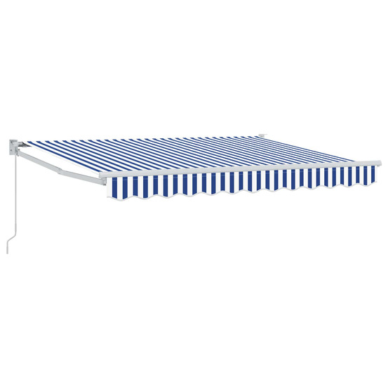 Auvent rétractable bleu et blanc 2,5 x 2 m