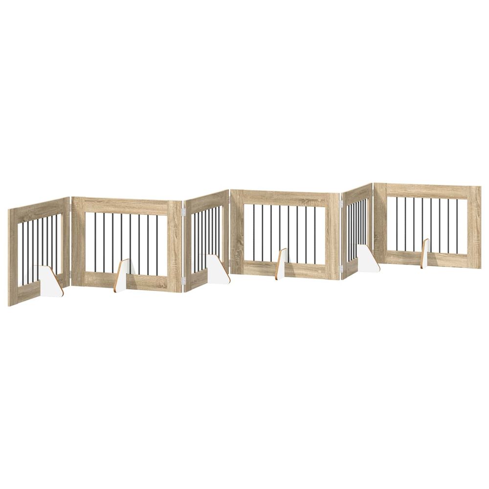 Porte de chien pliable avec supports 6 pc chêne sonoma 482 cm