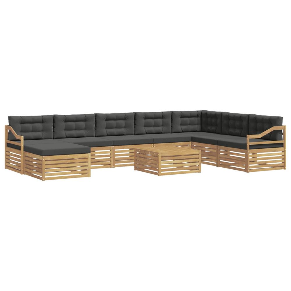 Ensemble de canapés d'extérieur 9 pc blanc et anthracite