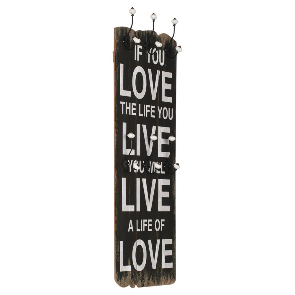 Porte-manteau mural avec 6 crochets 120 x 40 cm love live