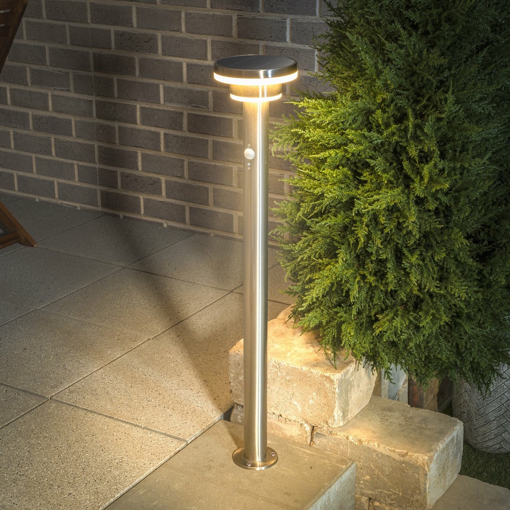Esotec solar lampe de chemin modena 85cm avec détecteur de mouvement ip44 metal 102755