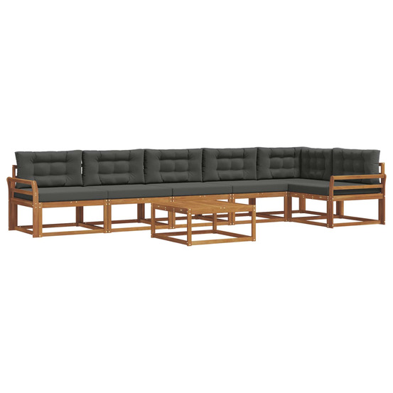 Ensemble de canapés d'extérieur 7 pcs naturel et anthracite