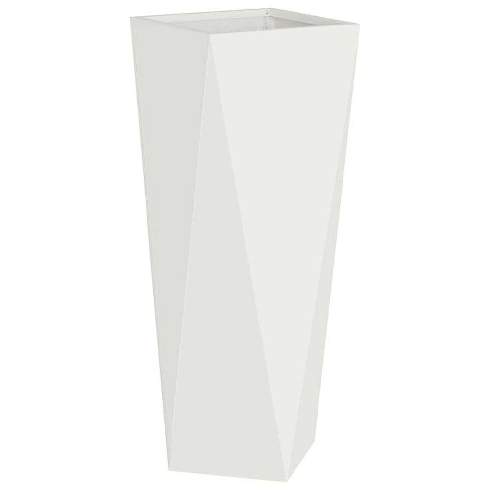 Jardinière d'extérieur blanc 30 x 30 x 75 cm acier