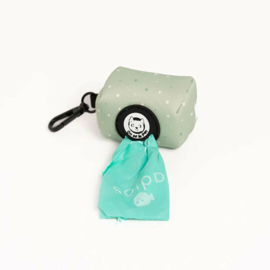Distributeur de sacs à crottes (rouleau inclus) - vert pastel