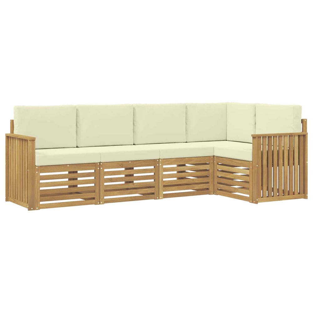 Ensemble de canapés d'extérieur 5 pc blanc et crème polyester