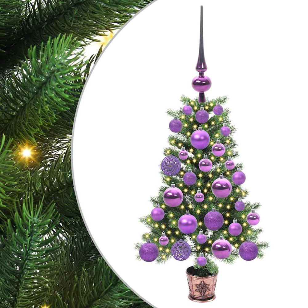 Sapin de noël avec 150 led avec support vert 65 cm pe