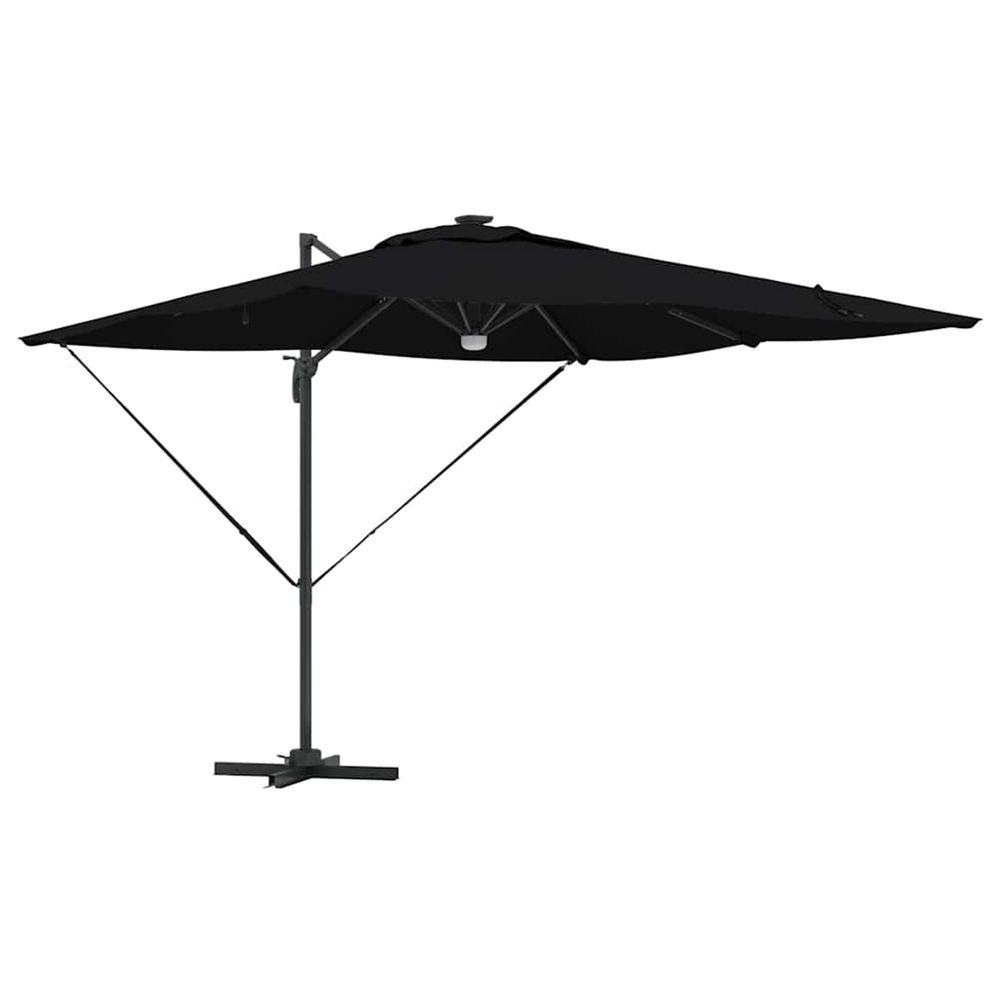Parasol roma noir 286 x 284 x 270 cm aluminium et polyester