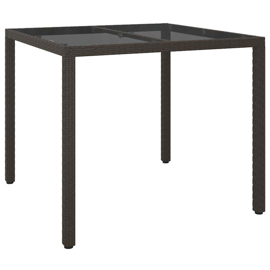 Table de jardin pour repas marron 90 x 90 x 75 cm poly rotin