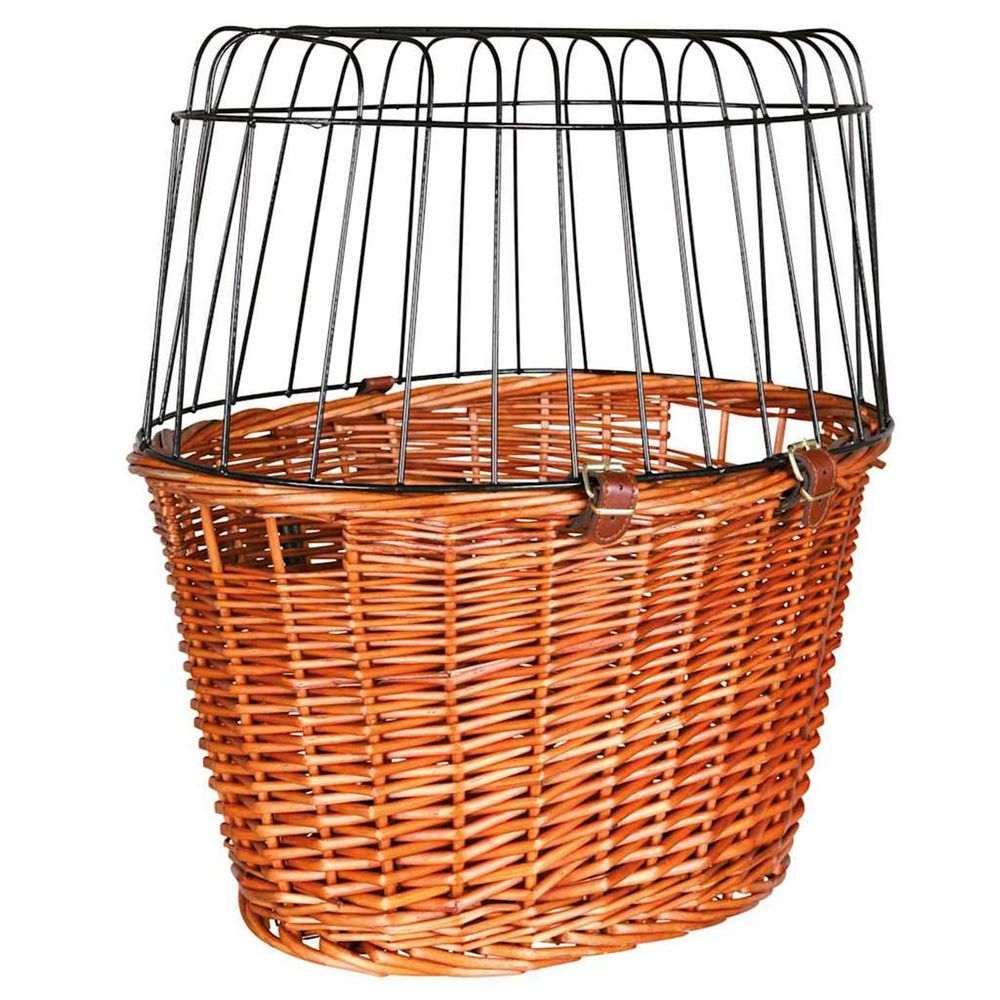 Panier avant de vélo pour animaux 44x48x33 cm naturel et noir
