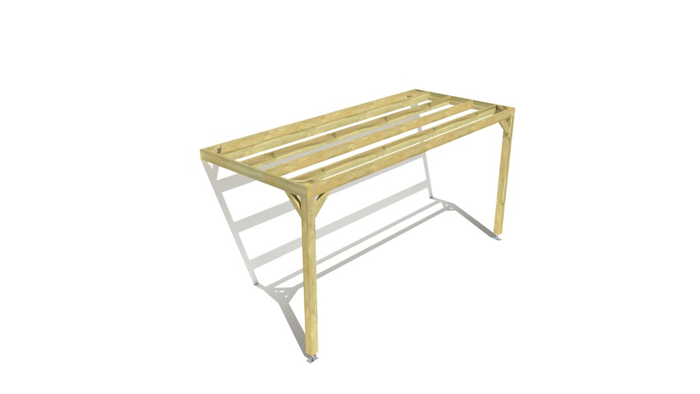 Pergola bois • 5m x 2m • adossée • sens largeur • livraison comprise