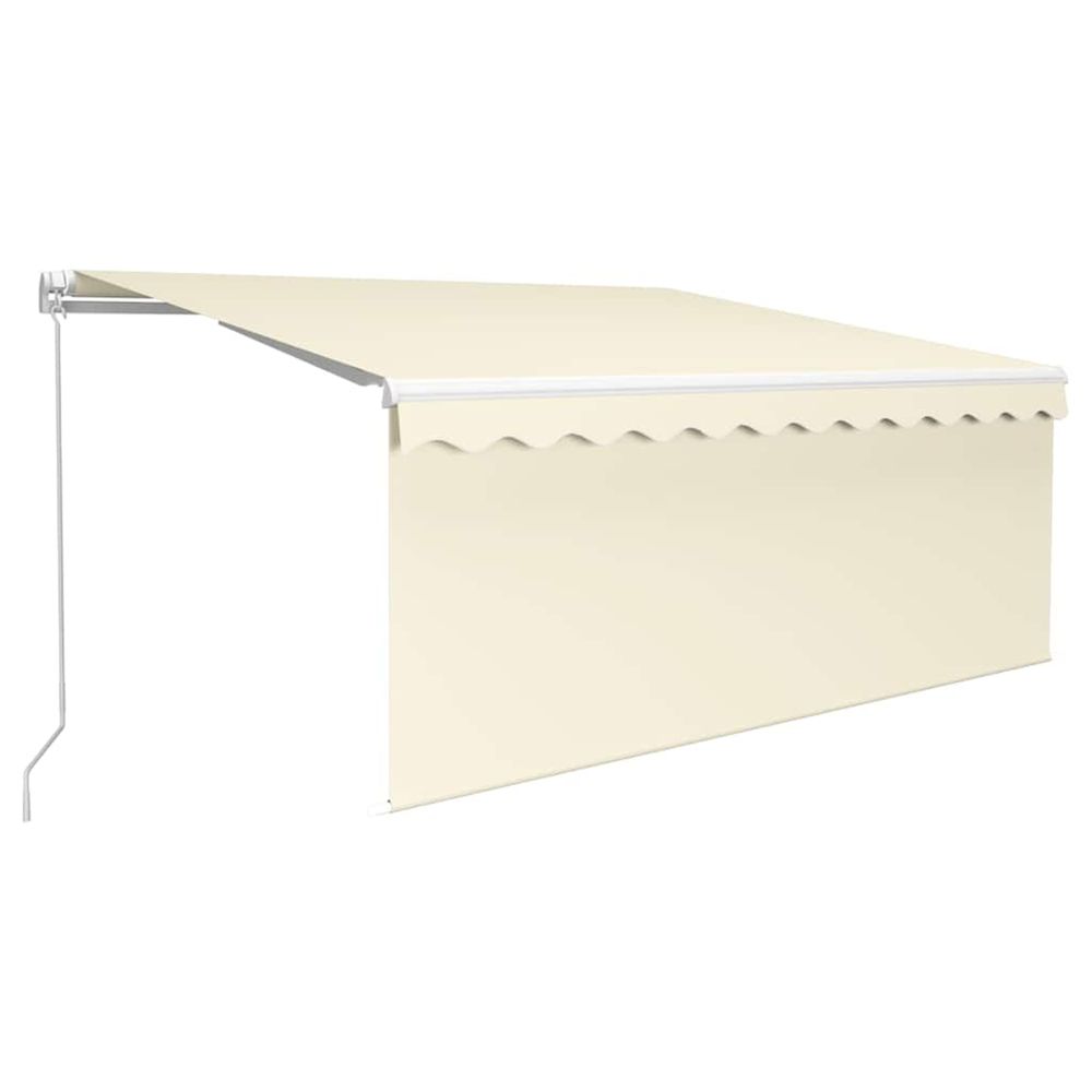 Auvent rétractable manuel avec store et led 3,5x2,5 m crème
