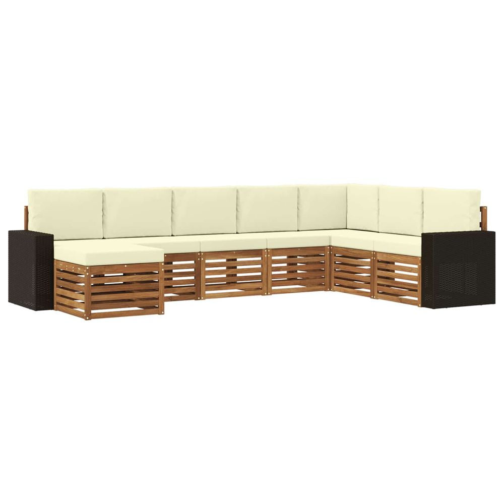 Ensemble de canapés d'extérieur 8 pc naturel et crème