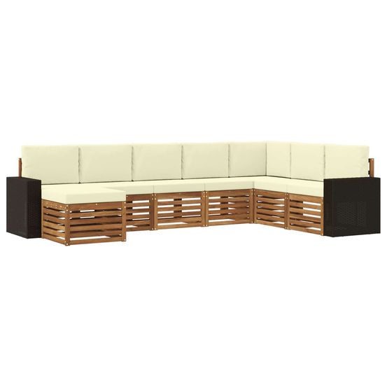 Ensemble de canapés d'extérieur 8 pc naturel et crème