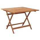 Table pliable de jardin 90x90x75 cm bois d'acacia solide