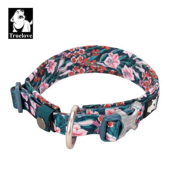 Collier chien flex plus spécial edition flower : XXS : 26 - 30 cm - Navy blazer rose