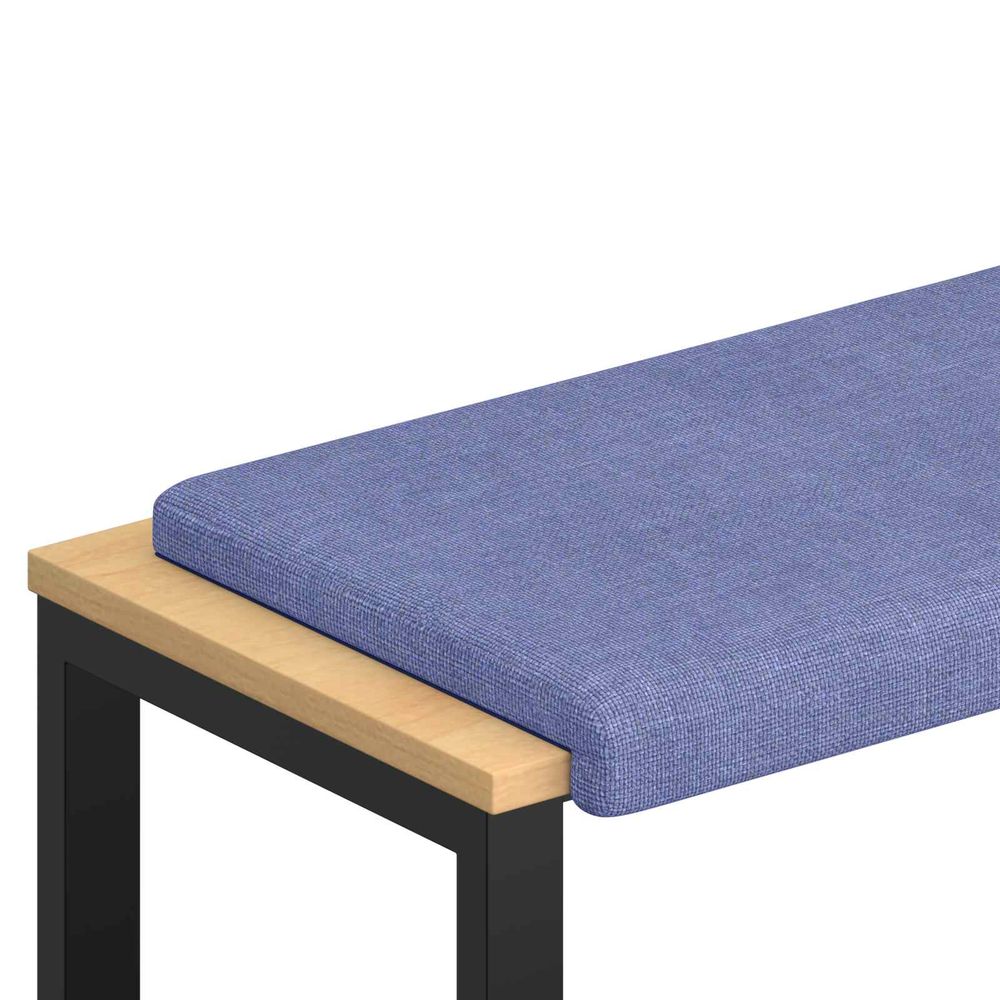 Coussin de banc tissu bleu denim profondeur 35 cm