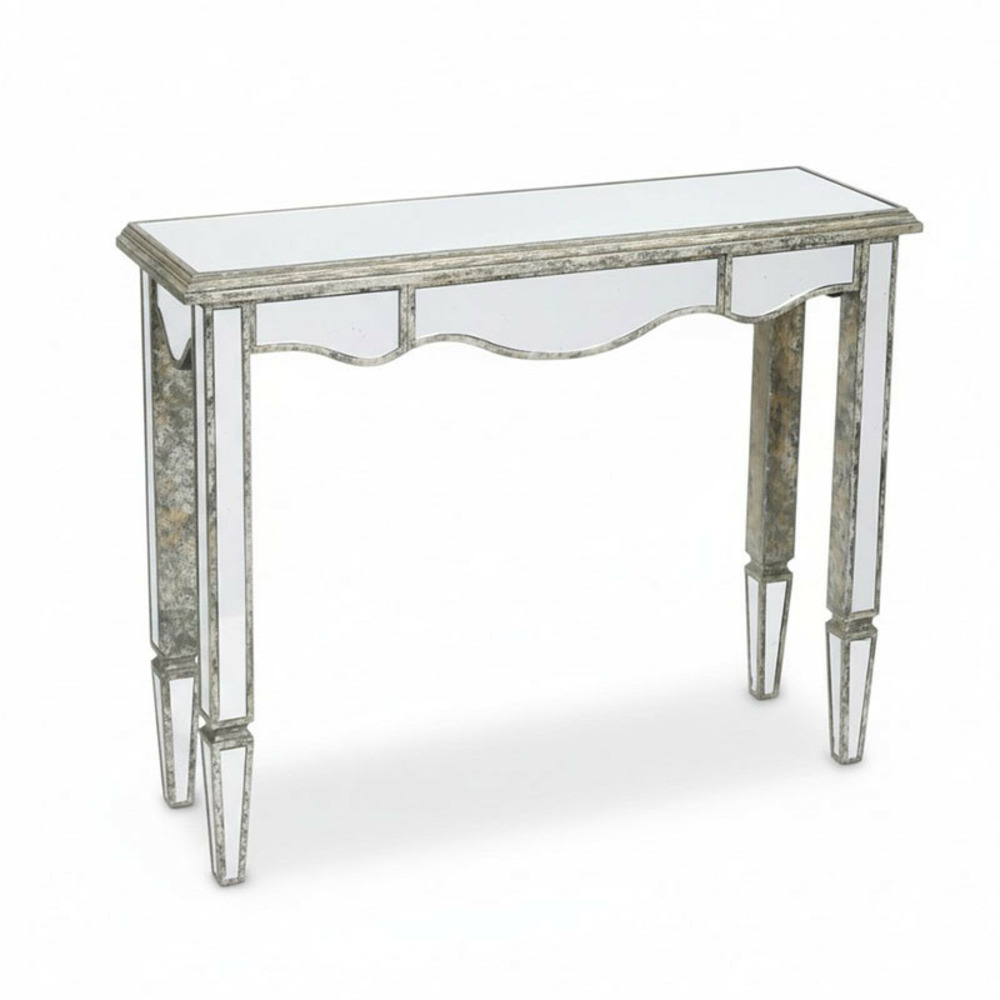 Console tiroirs bois miroir 110x34x85cm