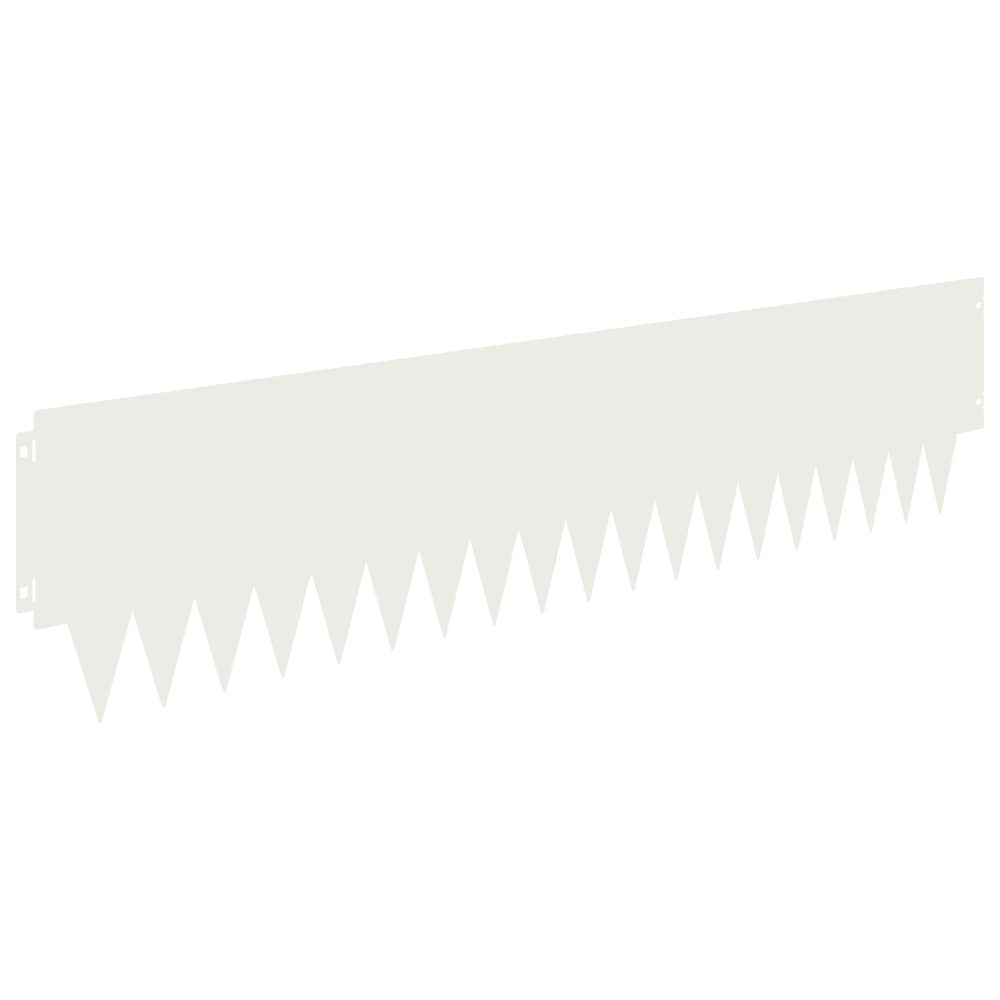 Bordure de pelouse 30 pc 103 x 25 cm acier blanc
