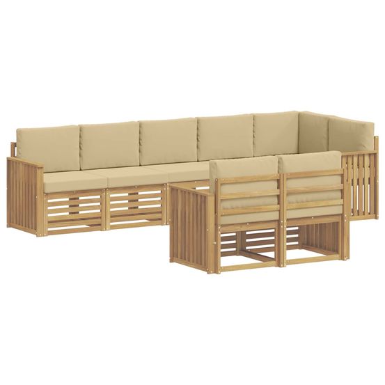 Ensemble de canapés d'extérieur 8 pc blanc et beige polyester