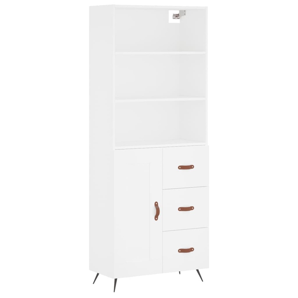 Buffet bahut commode armoire meuble de rangement organisateur cuisine salle de séjour salon haut 69,5 x 34 x 180 cm bois d'in