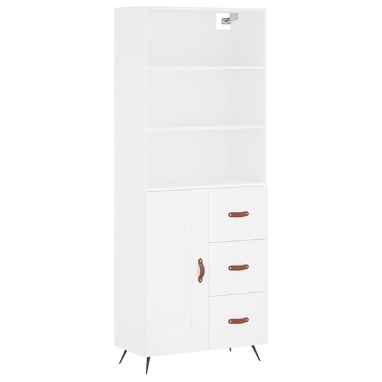 Buffet bahut commode armoire meuble de rangement organisateur cuisine salle de séjour salon haut 69,5 x 34 x 180 cm bois d'in