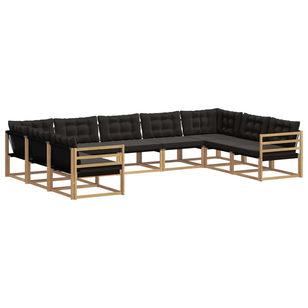 Ensemble de canapés d'extérieur 9 pc blanc et noir