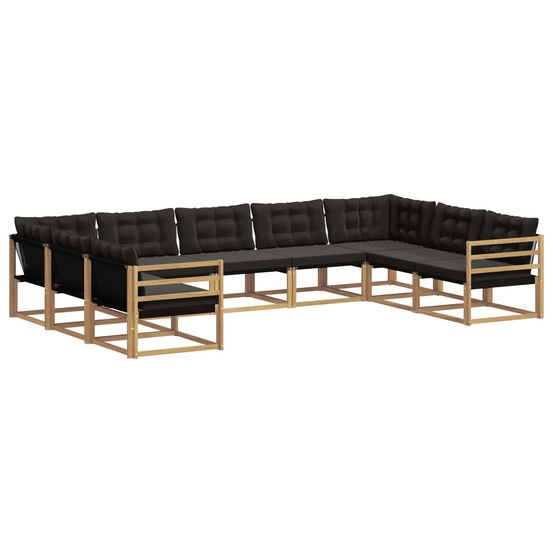 Ensemble de canapés d'extérieur 9 pc blanc et noir