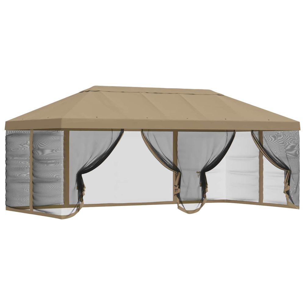 Housse de tonnelle avec murs latéraux 6 x 3 m beige polyester