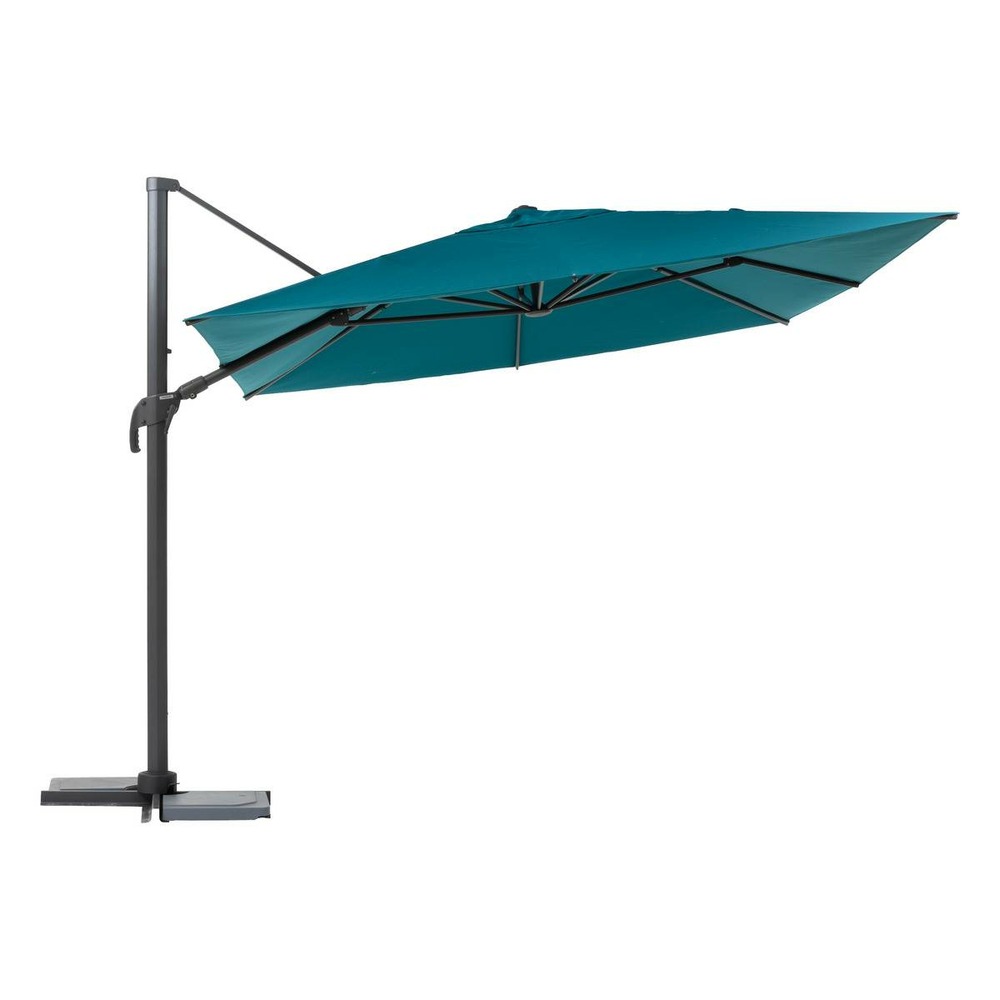 Parasol déporté rectangulaire melhia bleu canard 4x3m
