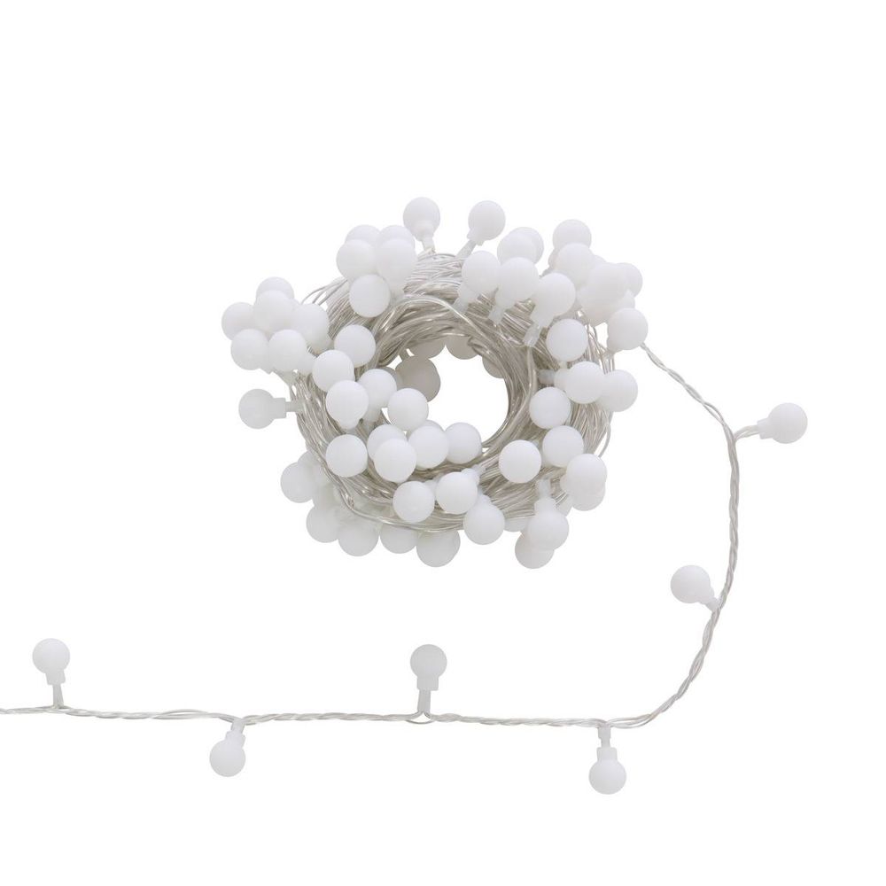 Guirlande lumineuse boules d'extérieur 7,5 m 100 led blanc chaud 13 fonctions sur secteur