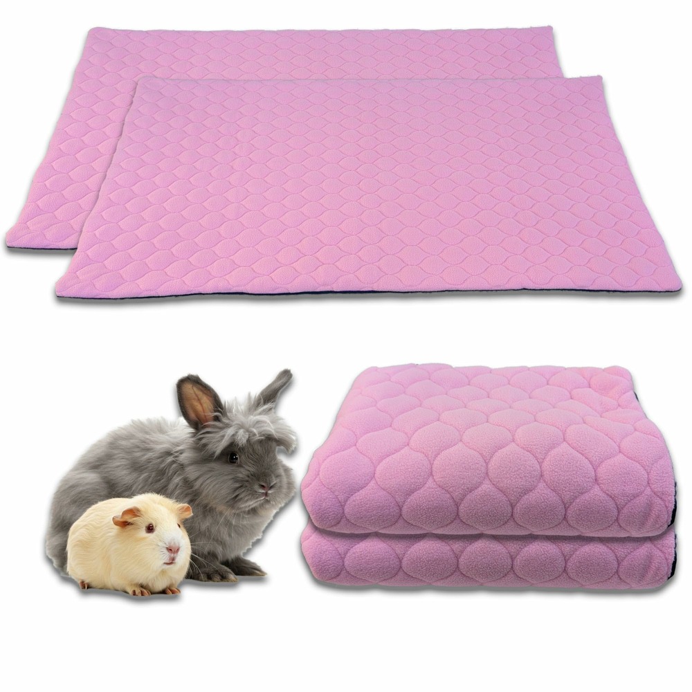 Lot de 2 - tapis qui remplace la litière pour cochon d'inde et lapin - absorbant, imperméable, passe en machine 140 x 70 cm