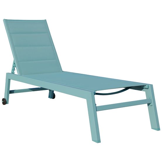 Bain de soleil barbados en textilène bleu clair - aluminium bleu clair
