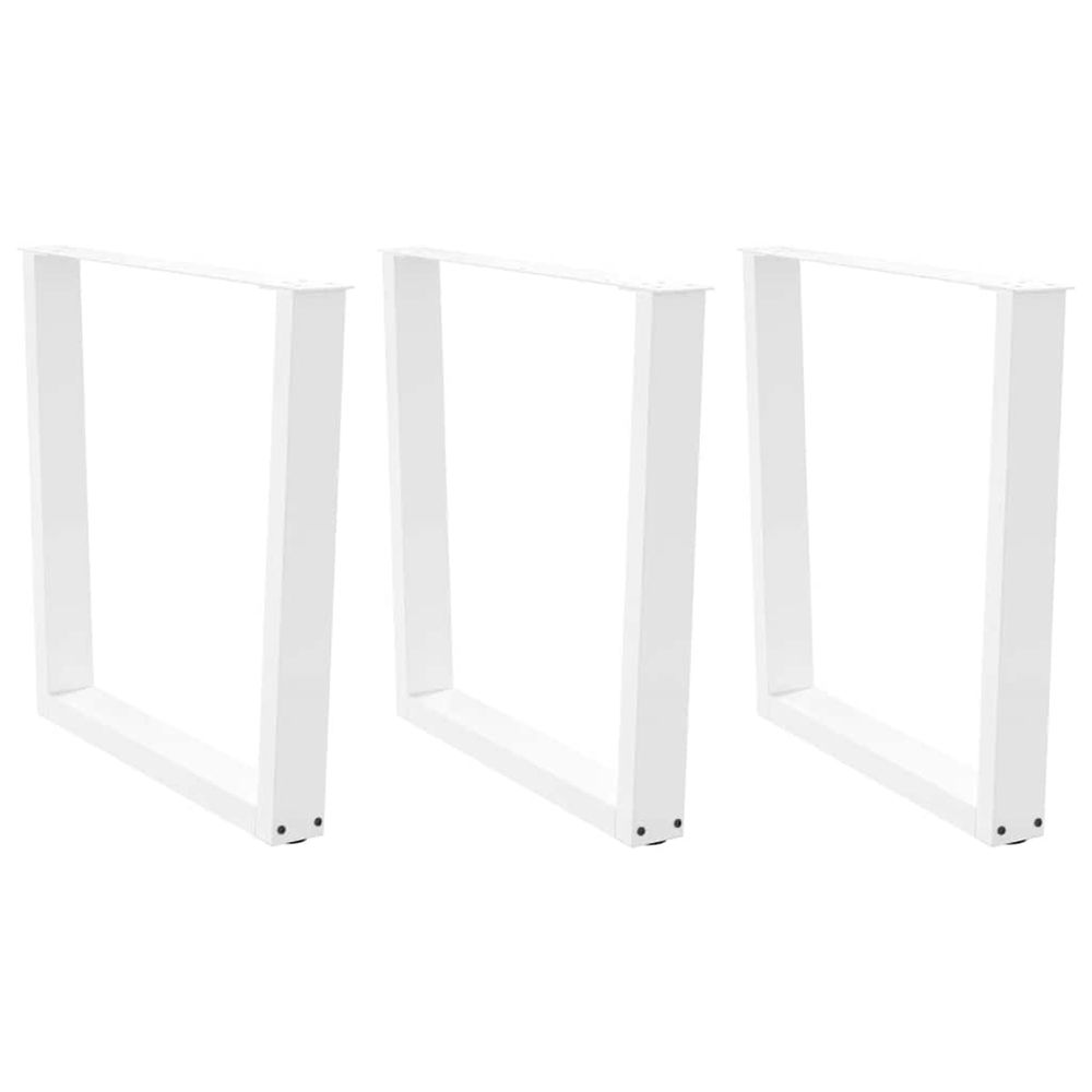 Pieds de table à manger en v 3 pièces blanc 90 x (72-73,3) cm acier