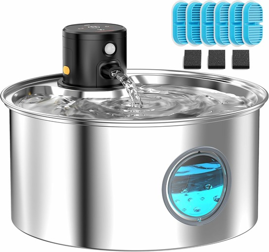 Fontaine a eau pour chien batterie de 3,2l gris