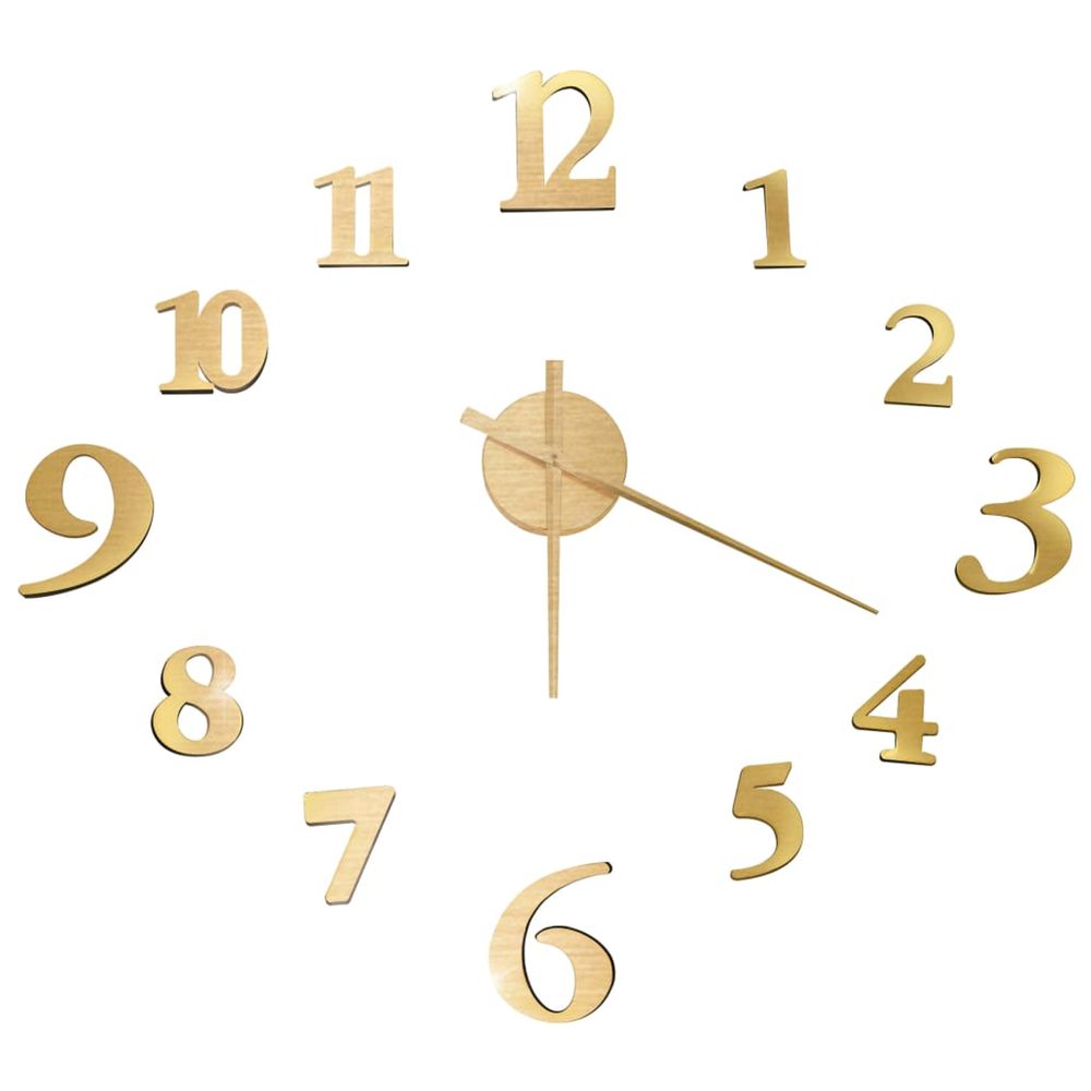 Horloge murale 3d design moderne doré 100 cm xxl