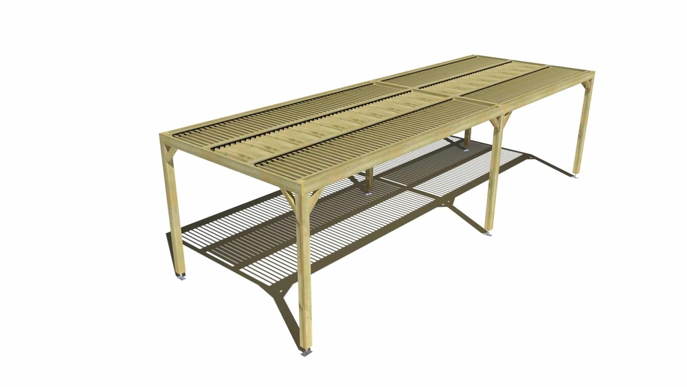 Pergola bois • 9m x 3m • indépendante • sens largeur • lames orientables bioclimatiques incluses • livraison comprise