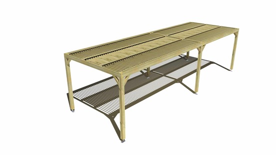 Pergola bois • 9m x 3m • indépendante • sens largeur • lames orientables bioclimatiques incluses • livraison comprise