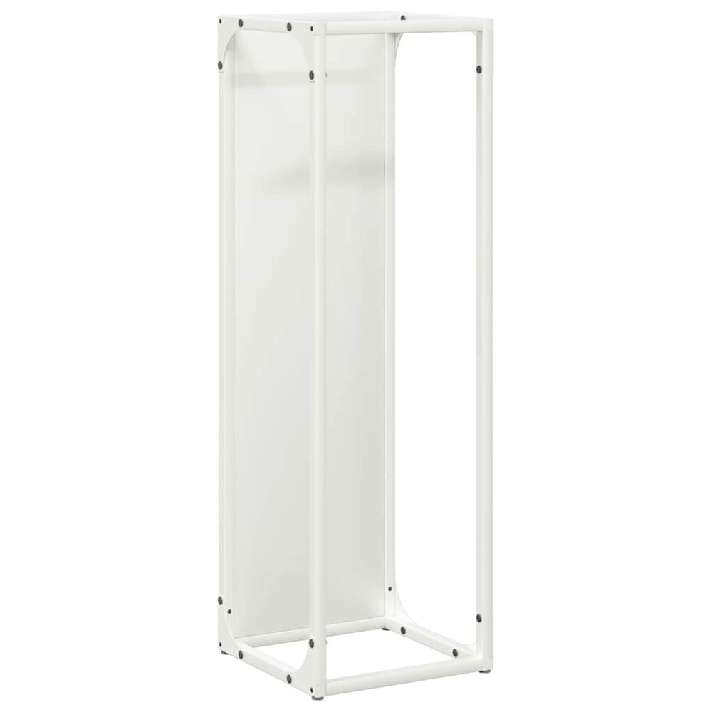 Portant de bois chauffage blanc 25x25x80 cm