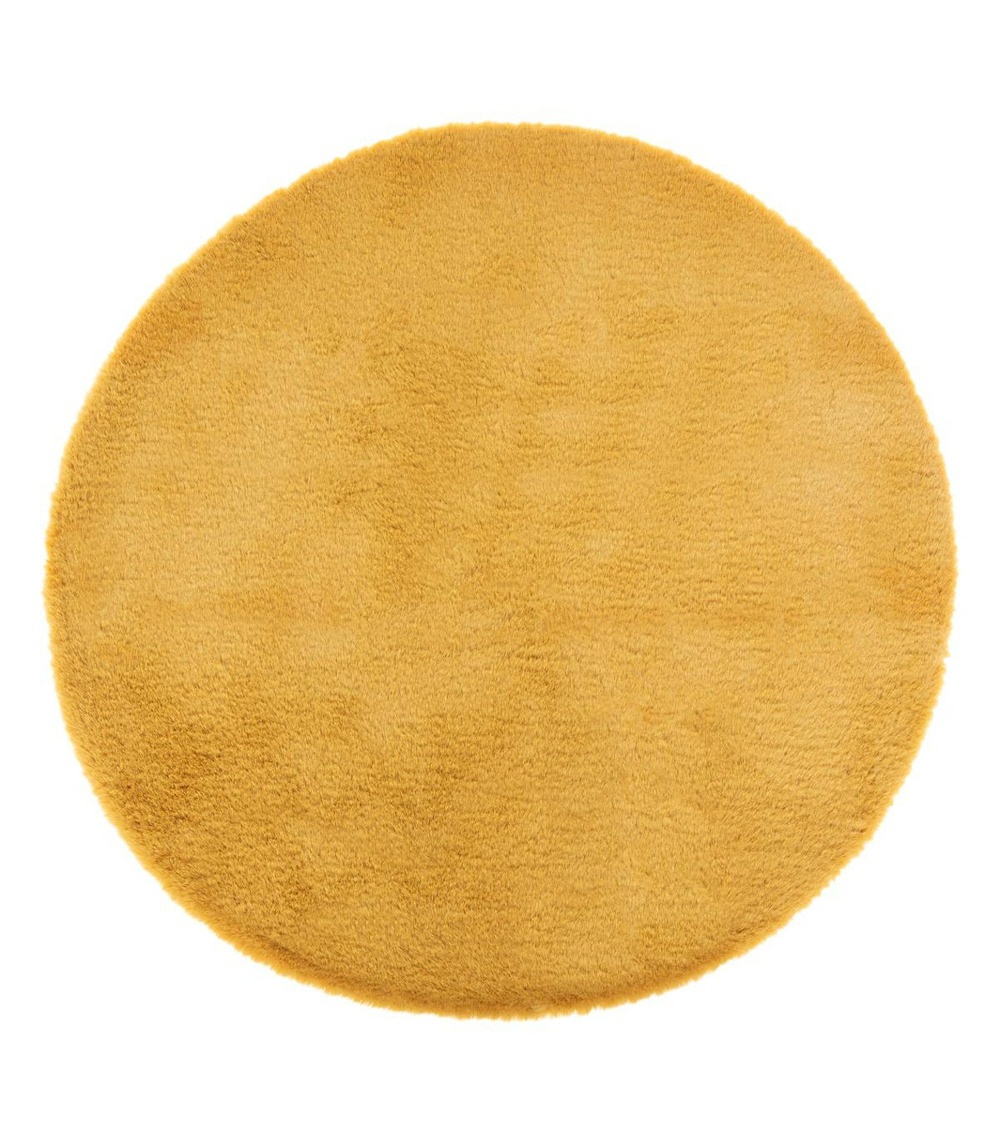 Tapis en fourrure ocre extra doux d 80 cm