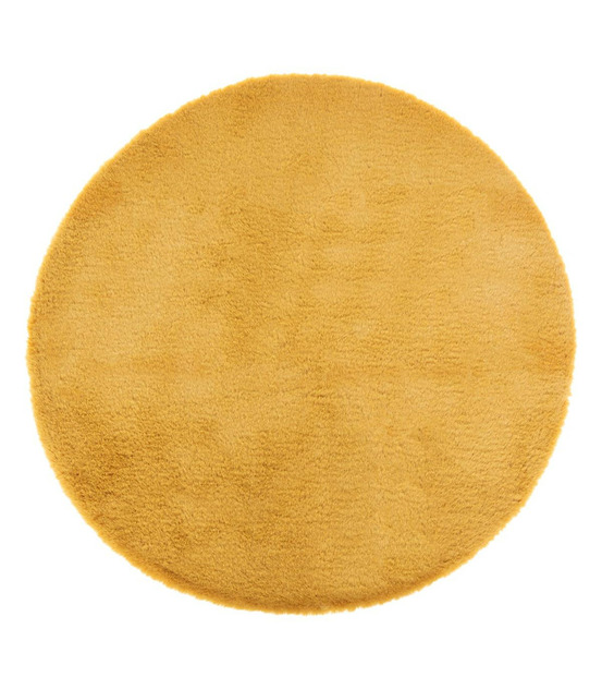 Tapis en fourrure ocre extra doux d 80 cm